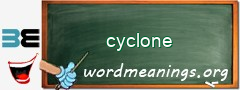 WordMeaning blackboard for cyclone